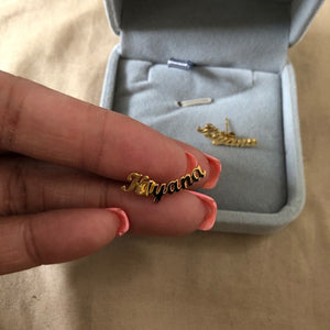 Personalized Custom Name Gold Earrings