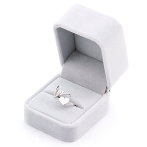 Custom Adjustable Heart Name Ring