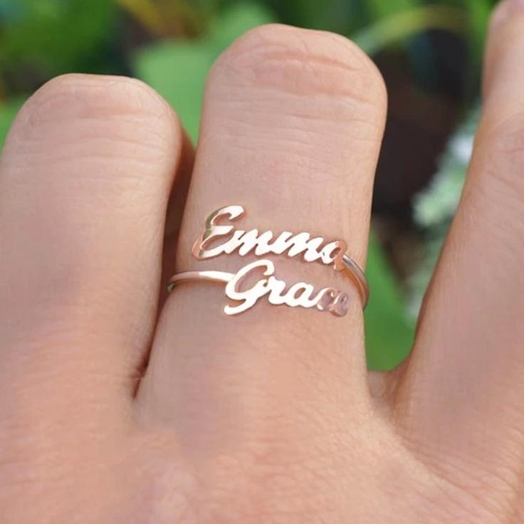Custom Double Name Ring