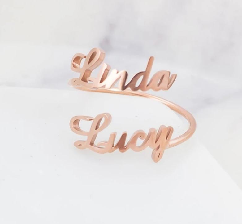 Custom Double Name Ring
