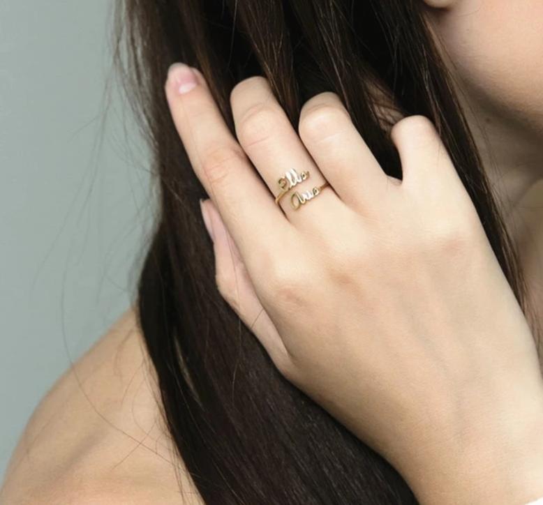 Custom Double Name Ring
