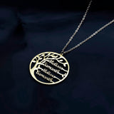Custom Family Tree Necklace For Women | Necklace | Crystal key hollow | Name Necklace