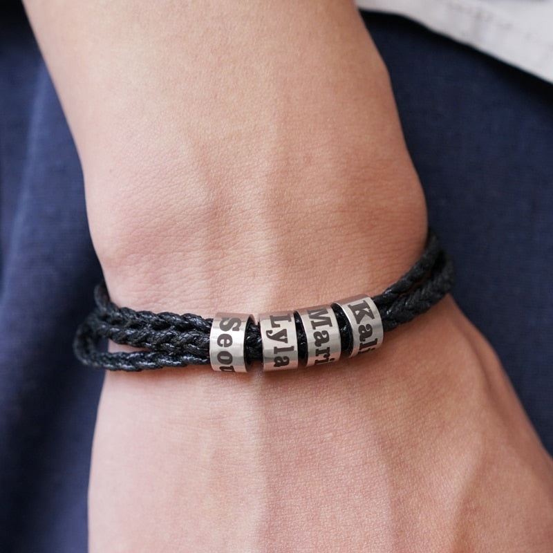 Personalized Braided Rope Strand Bracelets