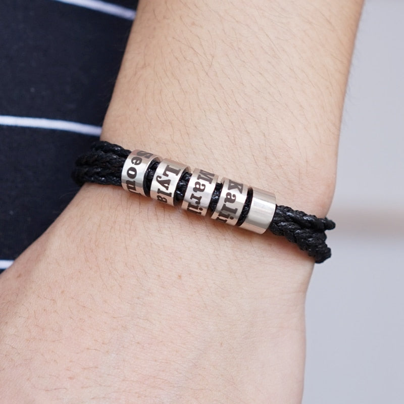 Personalized Braided Rope Strand Bracelets