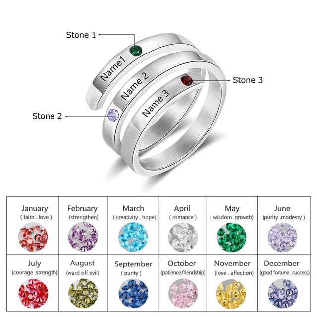 Personalized Birthstone Rings 