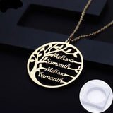 Custom Family Tree Necklace For Women | Necklace | Crystal key hollow | Name Necklace