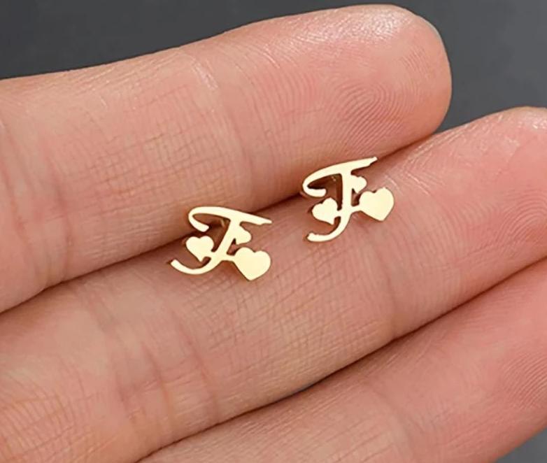 Custom Tiny Initial Letter Earrings | Personalized jewelry | Alphabet Earring