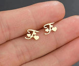 Custom Tiny Initial Letter Earrings | Personalized jewelry | Alphabet Earring