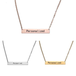 Personalized Blank Bar Pendant Necklace | pendant necklace 
