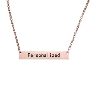 Personalized Blank Bar Pendant Necklace | Pendant Necklace 