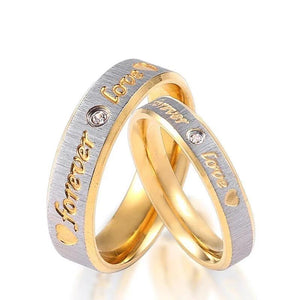 Stainless Steel Gold Forever Love Ring