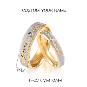 Stainless Steel Gold Forever Love Ring