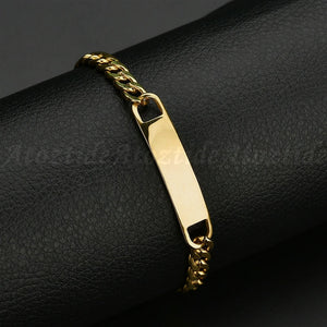 Customized Engraved Words Bar Chain Stainless Steel Bracelet