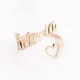 Custom Adjustable Heart Name Ring
