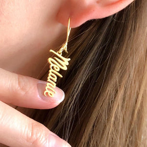 Personalized Vertical Name Drop Earrings | Earrings for women | Engagement Earring