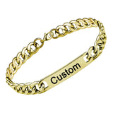 Custom Name ID Bar Stainless Steel Chain Bracelet