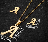  Initial Letters Earrings Pendant Necklace | A-Z Letters Pendants | Unisex Necklace Set